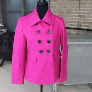 APOSTROPHE PINK LONG SLEEVED BUTTON PEA COAT